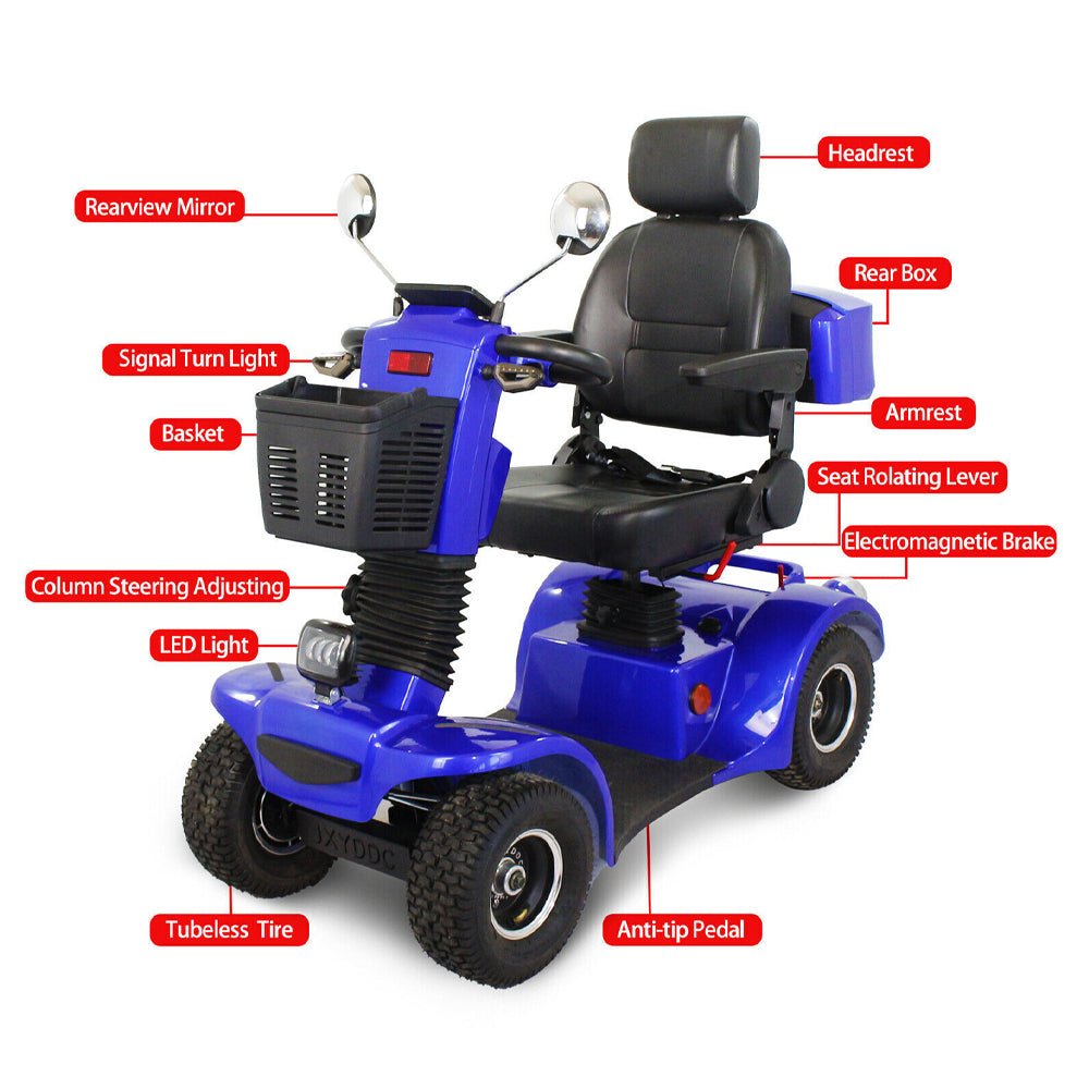 4-Wheel Heavy Duty 48V20AH Electric All-Terrain Mobility Scooter, 500W