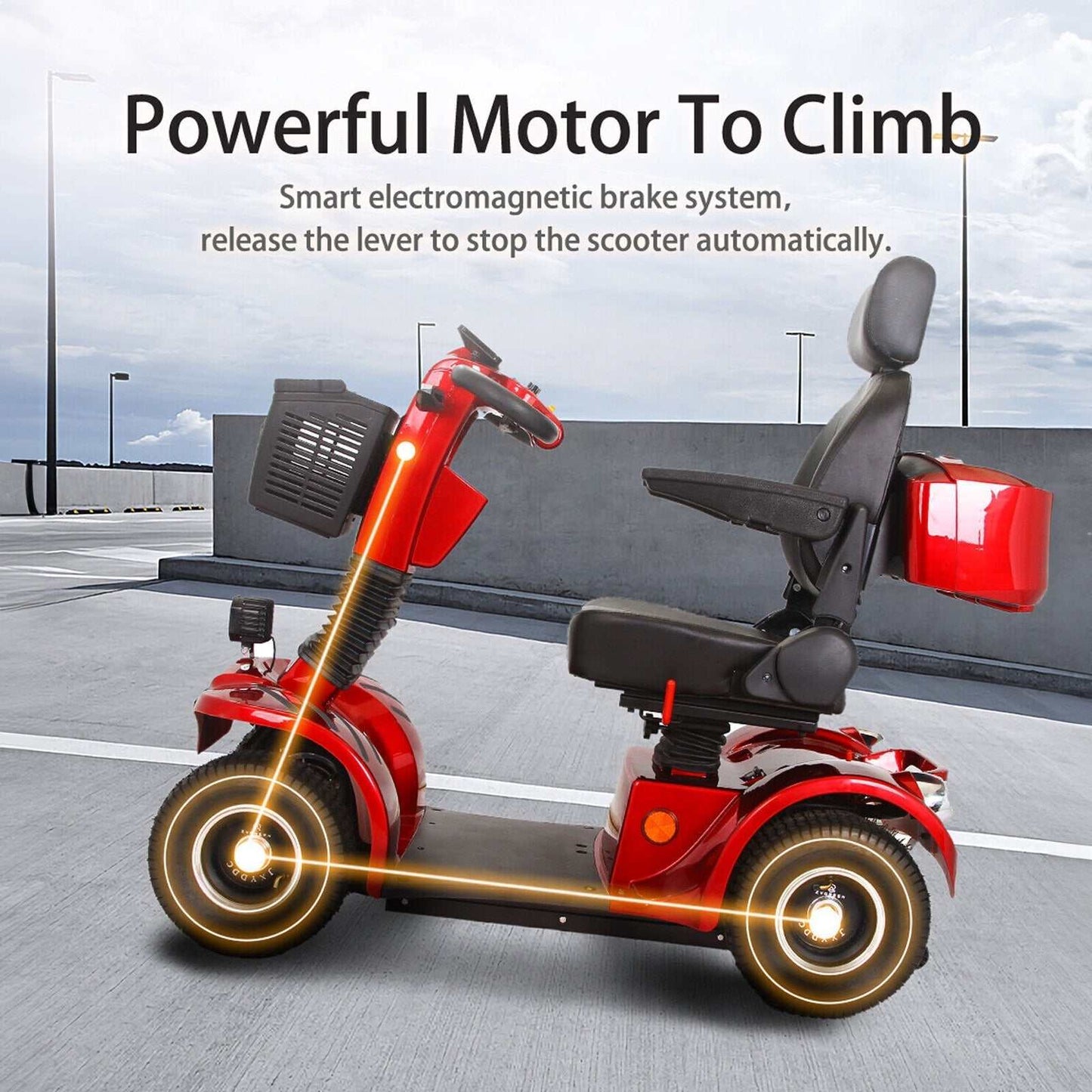 4-Wheel Heavy Duty 48V20AH Electric All-Terrain Mobility Scooter, 500W