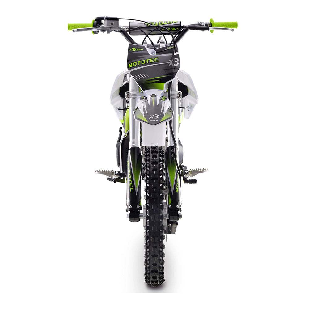 MotoTec X3 125CC 4-Stroke Green Gas-Powered Dirt Bike (SALE! + FREE Shipping)
