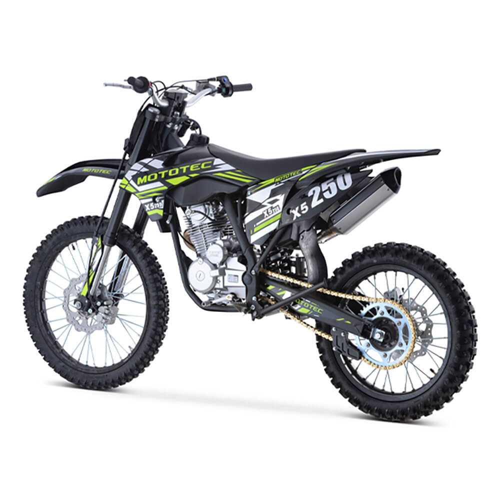 MotoTec X5 250CC 4-Stroke High-Performance Off-Road Gas Dirt Bike, Black