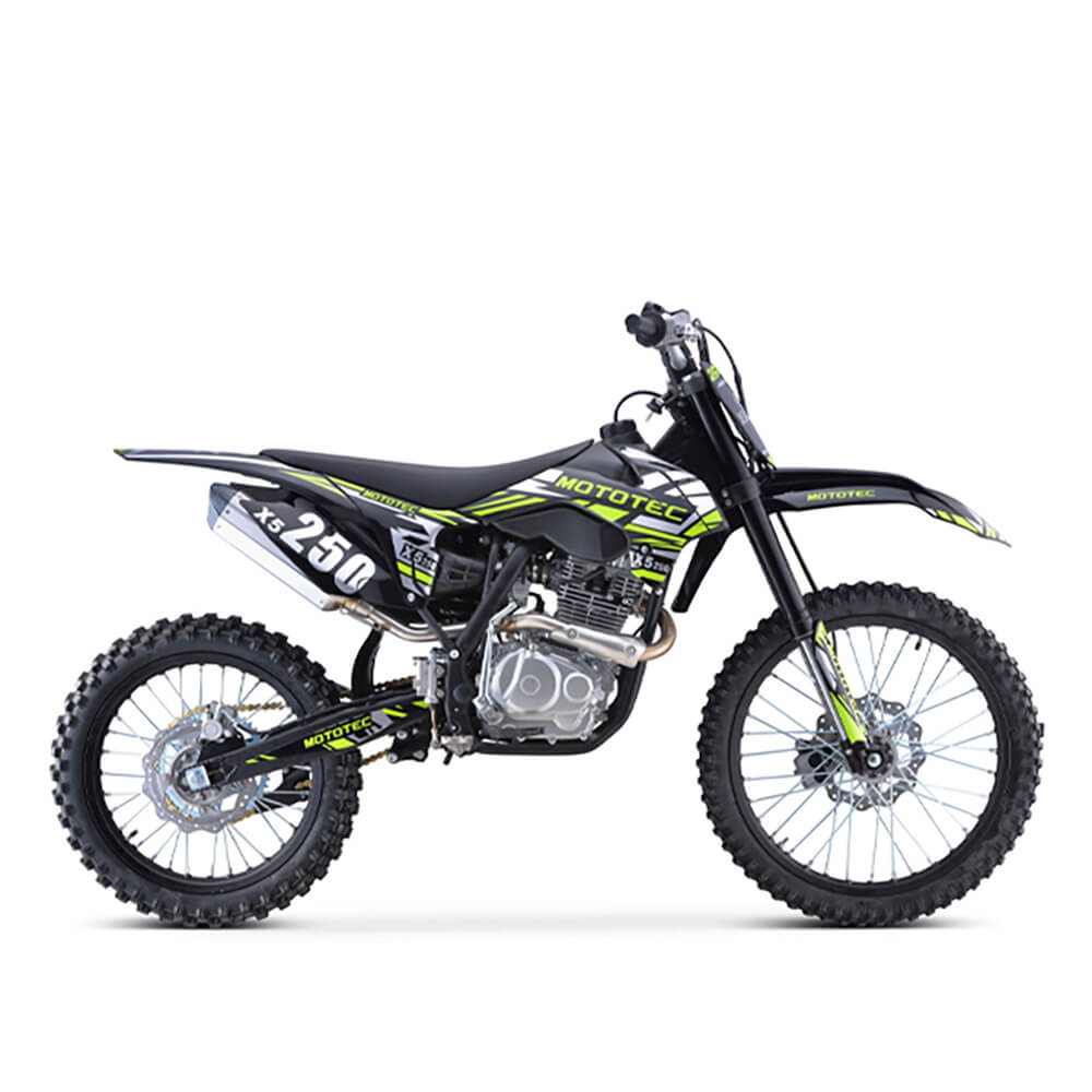 MotoTec X5 250CC 4-Stroke High-Performance Off-Road Gas Dirt Bike, Black