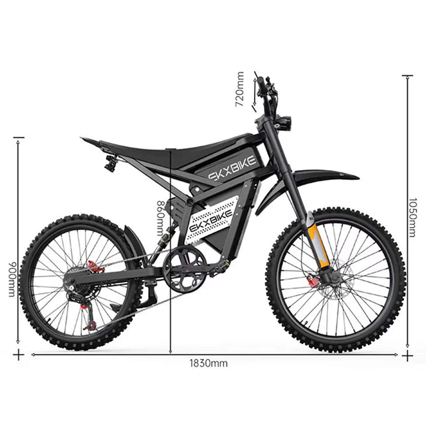 EKX E6 3000W 52V/40AH Premium Electric Carbon Steel Off-Road Mountain Dirt Bike