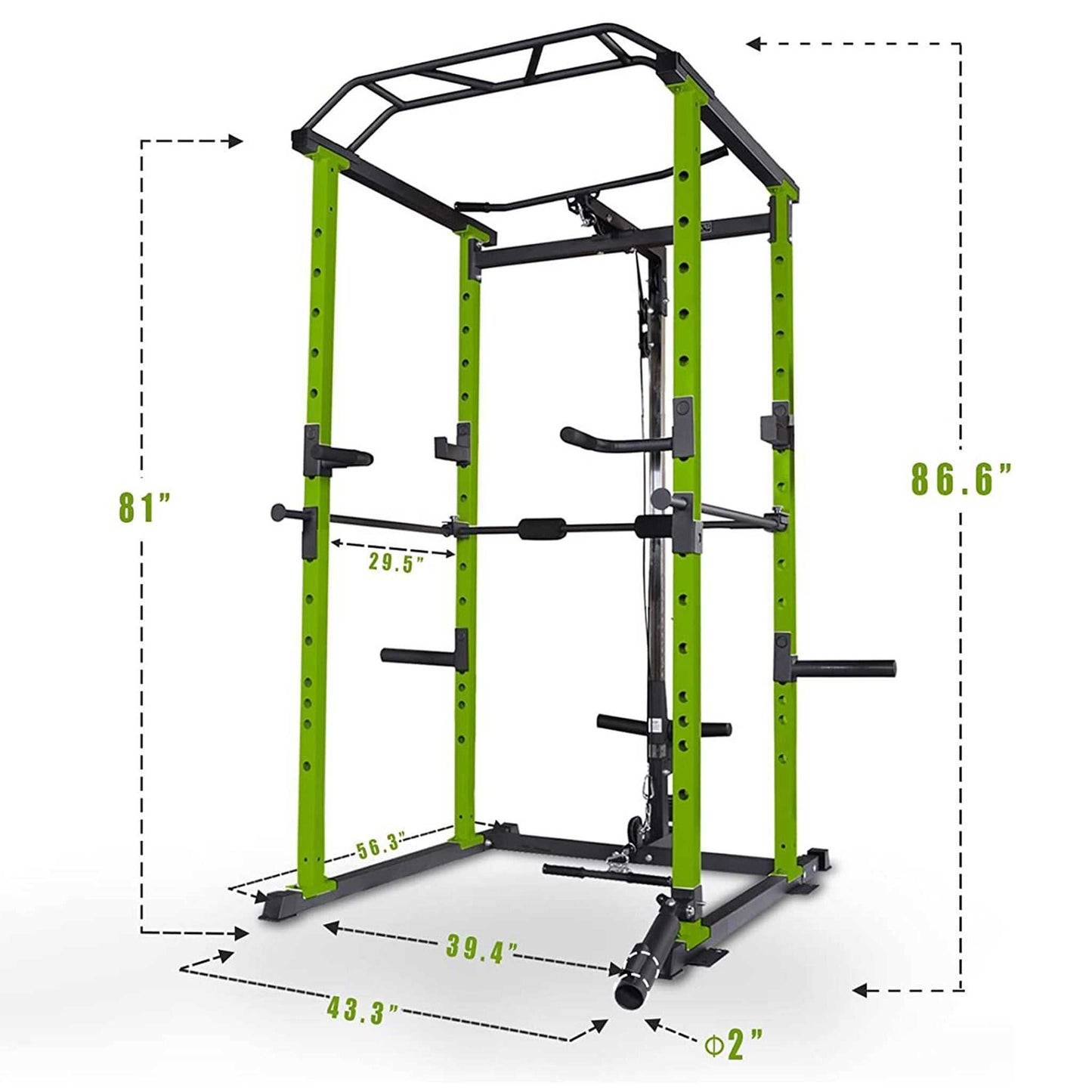 IFast Adjustable Home Gym Power Cage & Squat Rack With Pull-Up Bar Barbell Rack, 1000LBS