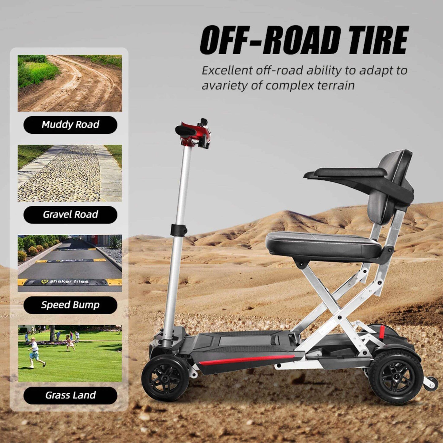 Lightweight Powered Folding Mobility Scooter For Adults And Seniors