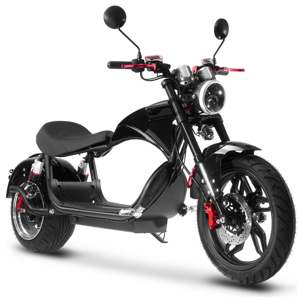 MotoTec Raven 60V/30AH 2500W Electric Moped Motorcycle Scooter For Adults, Black