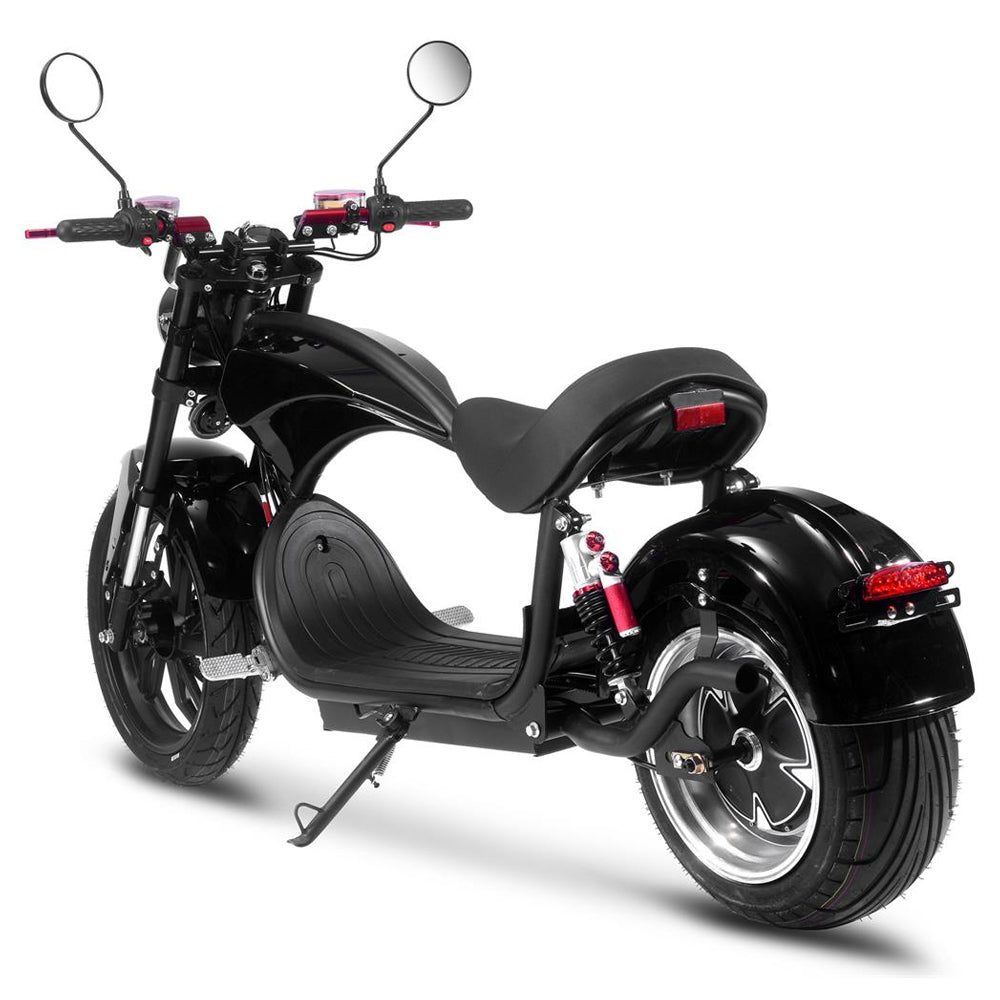MotoTec Raven 60V/30AH 2500W Electric Moped Motorcycle Scooter For Adults, Black