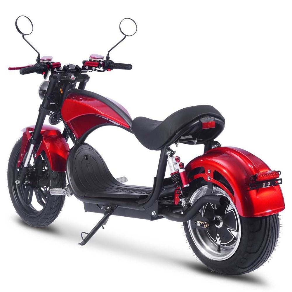 MotoTec Raven 60V/30AH 2500W Electric Moped Motorcycle Scooter For Adults, Red
