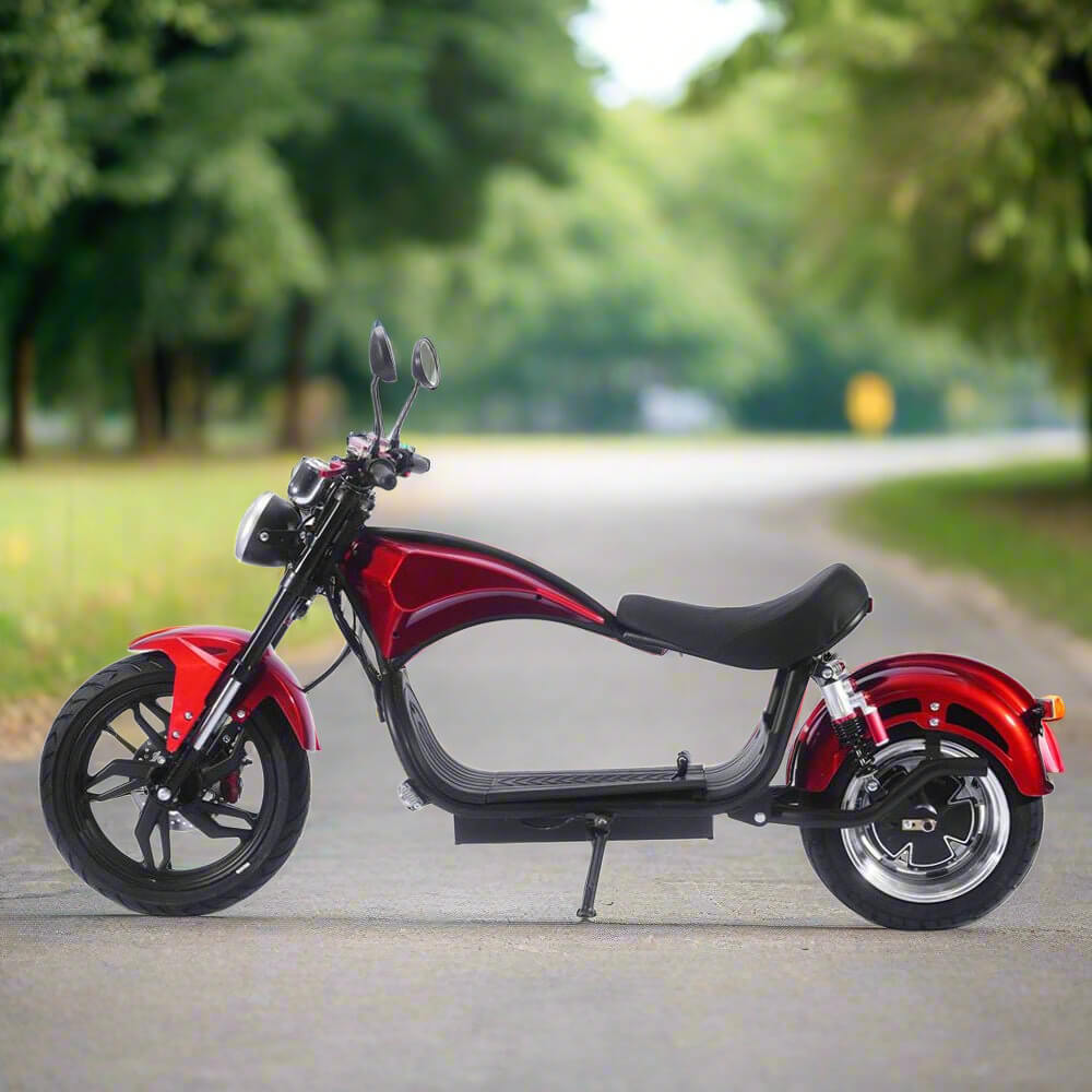 MotoTec Raven 60V/30AH 2500W Electric Moped Motorcycle Scooter For Adults, Red