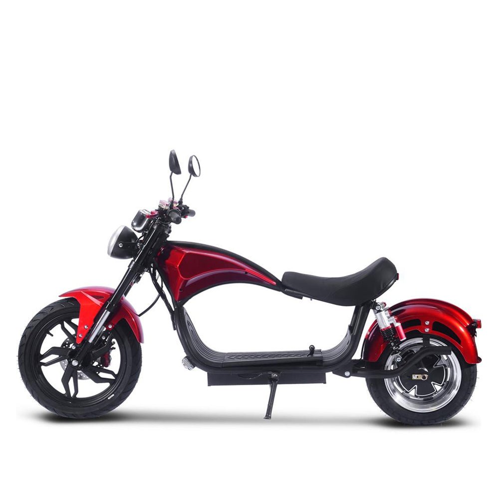 MotoTec Raven 60V/30AH 2500W Electric Moped Motorcycle Scooter For Adults, Red