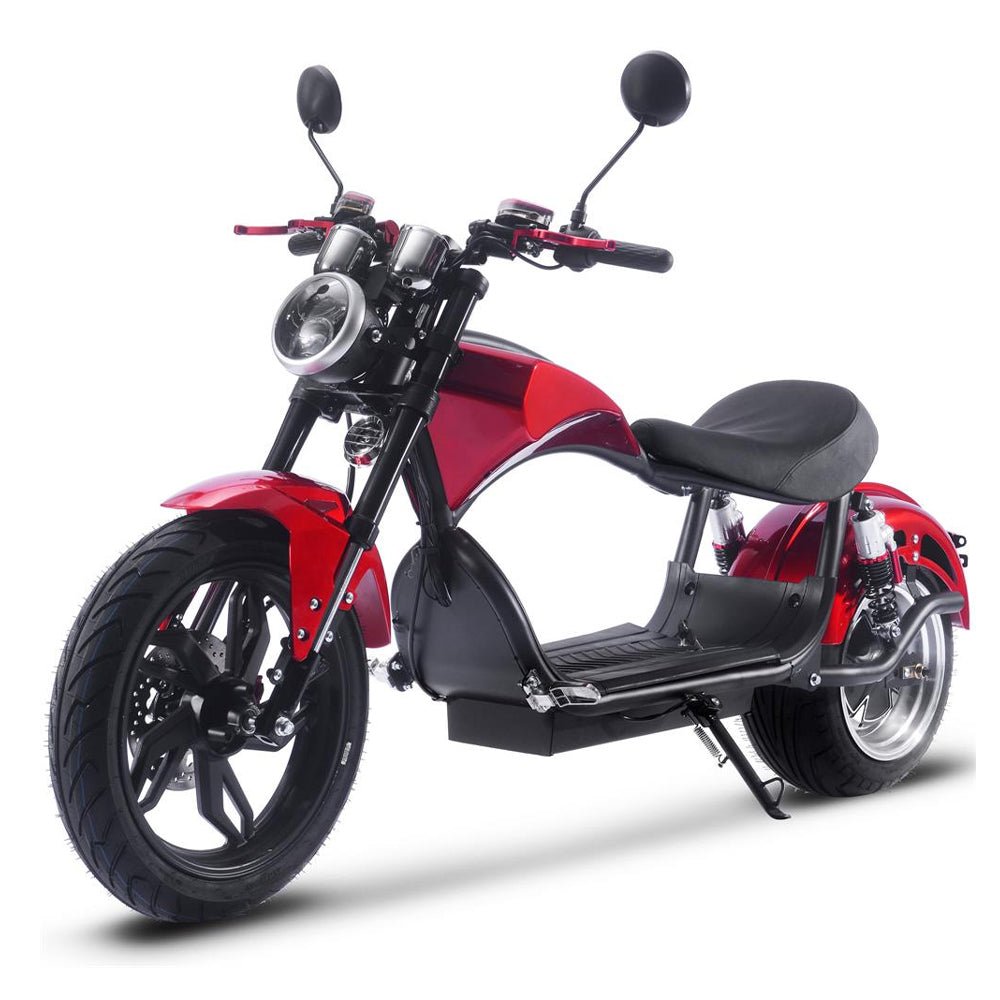 MotoTec Raven 60V/30AH 2500W Electric Moped Motorcycle Scooter For Adults, Red