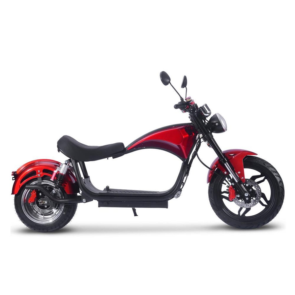 MotoTec Raven 60V/30AH 2500W Electric Moped Motorcycle Scooter For Adults, Red