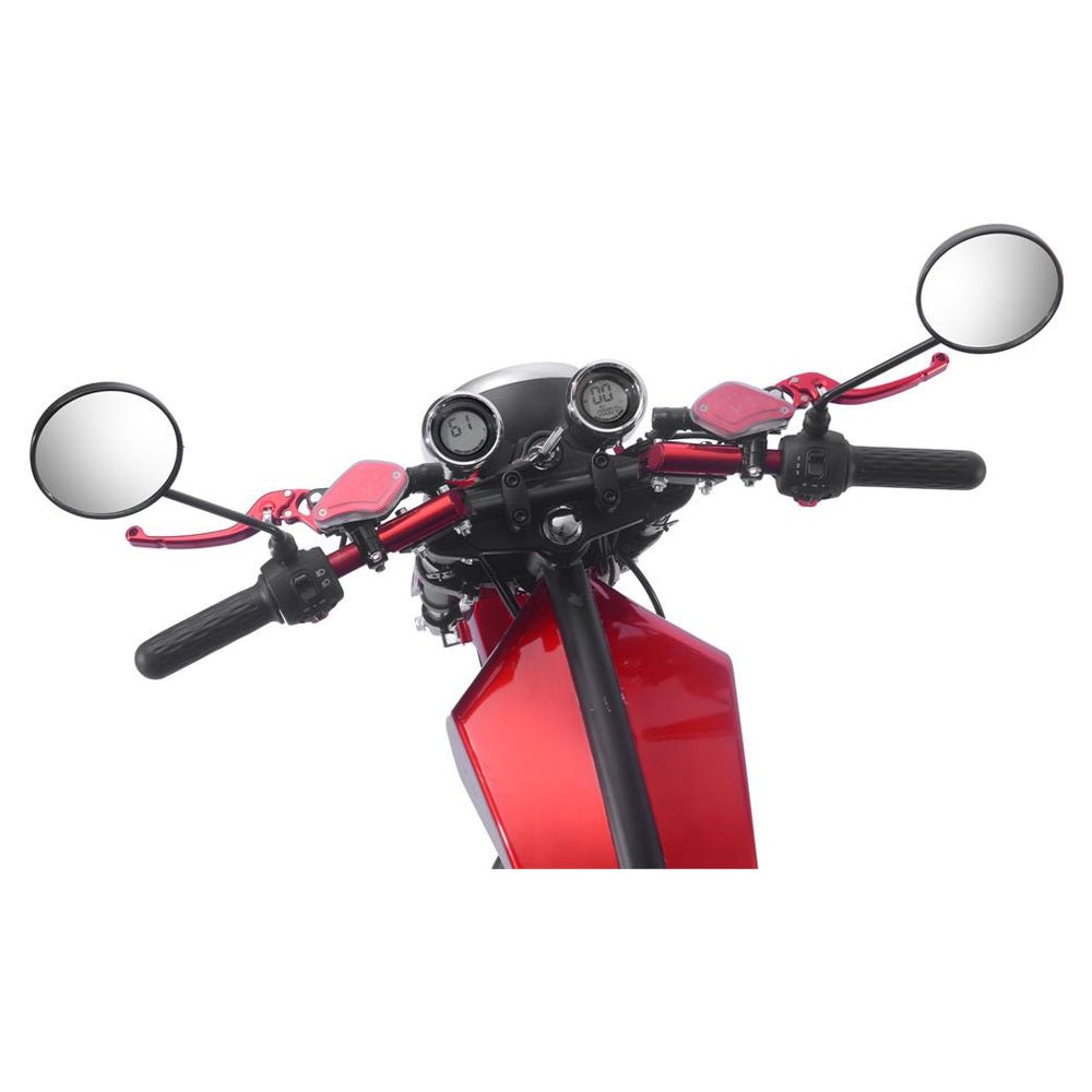 MotoTec Raven 60V/30AH 2500W Electric Moped Motorcycle Scooter For Adults, Red