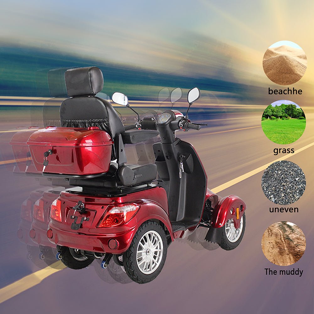 Premium 4-Wheel Electric Motorized Adults Travel Mobility Scooter for Senior Adults, 800W