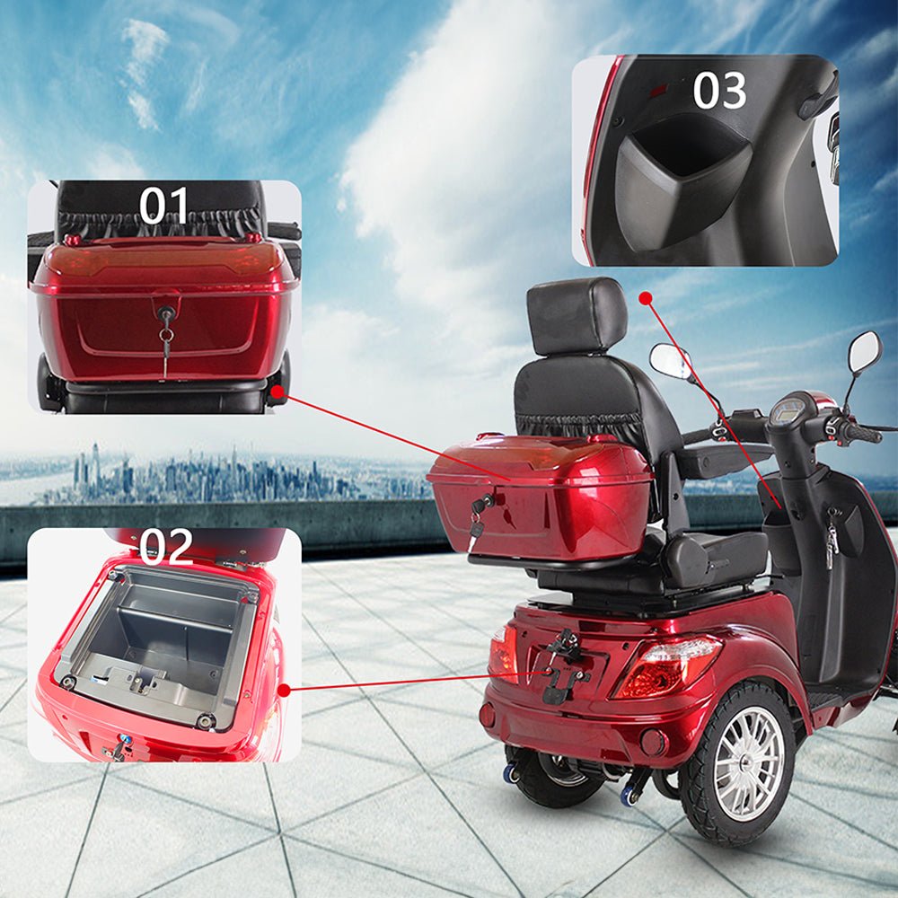 Premium 4-Wheel Electric Motorized Adults Travel Mobility Scooter for Senior Adults, 800W