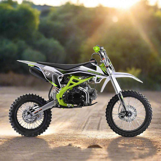 MotoTec X3 125CC 4-Stroke Green Gas-Powered Dirt Bike (SALE! + FREE Shipping)