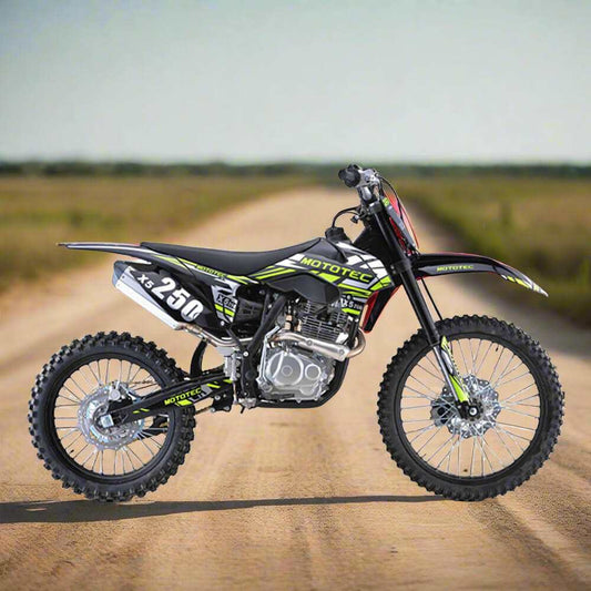 MotoTec X5 250CC 4-Stroke High-Performance Off-Road Gas Dirt Bike, Black