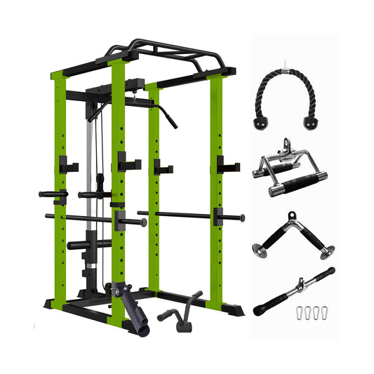 IFast Adjustable Home Gym Power Cage & Squat Rack With Pull-Up Bar Barbell Rack, 1000LBS