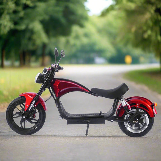 MotoTec Raven 60V/30AH 2500W Electric Moped Motorcycle Scooter For Adults, Red